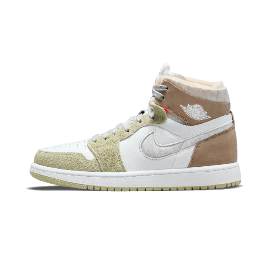 CT0979-102 Air Jordan 1 High Zoom Air Cmft Olive Aura White/Grayheather-Olive/Aura-Khaki