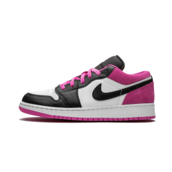 CK3022-005 Air Jordan 1 Low Black Active Fuchsia Black/Black-On Fushsia