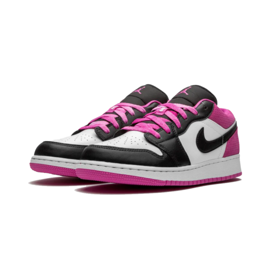 CK3022-005 Air Jordan 1 Low Black Active Fuchsia Black/Black-On Fushsia