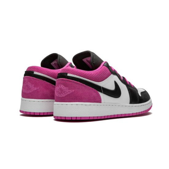 CK3022-005 Air Jordan 1 Low Black Active Fuchsia Black/Black-On Fushsia