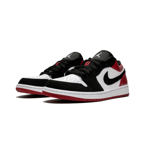 553558-116 Air Jordan 1 Low Black Toe White/Black-Gymred