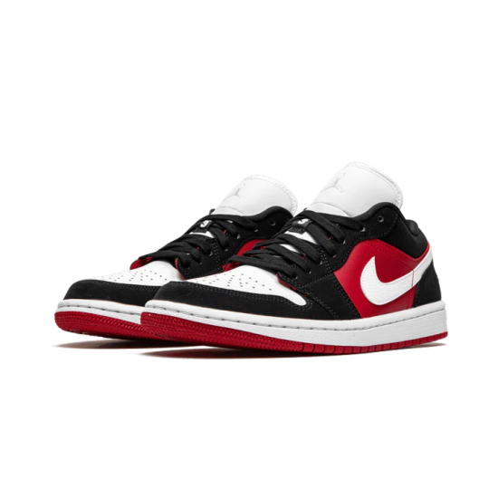 DC0774-016 Air Jordan 1 Low Black White Gym Red Black/White-Gymred