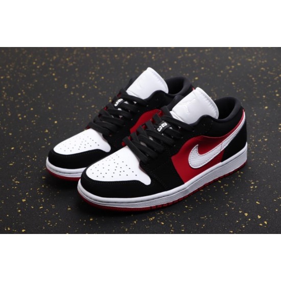 DC0774-016 Air Jordan 1 Low Black White Gym Red Black/White-Gymred