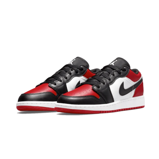 553560-612/553558-612 Air Jordan 1 Low Bred Toe (2021) Red/Black/White 