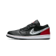 DA4659-001 Air Jordan 1 Low Brushstroke Swoosh Black Red Black/White-University Red 