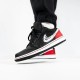 DA4659-001 Air Jordan 1 Low Brushstroke Swoosh Black Red Black/White-University Red 