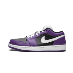 553560-501/553558-501 Air Jordan 1 Low Court Purple Black Courtpurple/Black-White