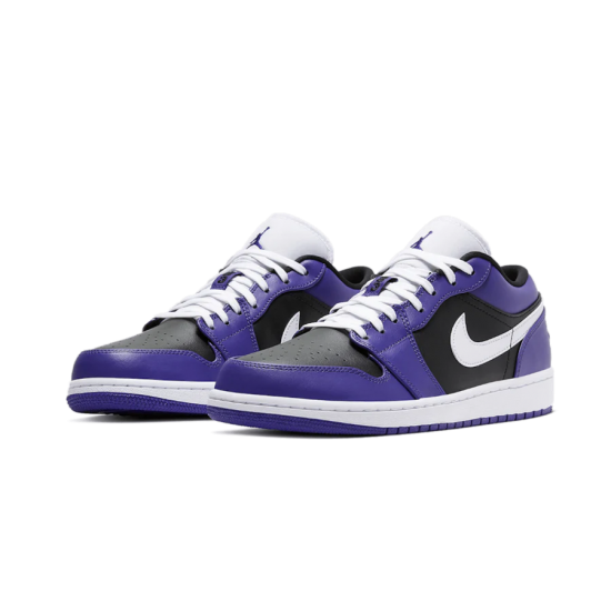 553560-501/553558-501 Air Jordan 1 Low Court Purple Black Courtpurple/Black-White