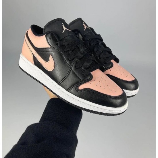 553558-500 Air Jordan 1 Low Crimson Tint Black-White/Courtpurple