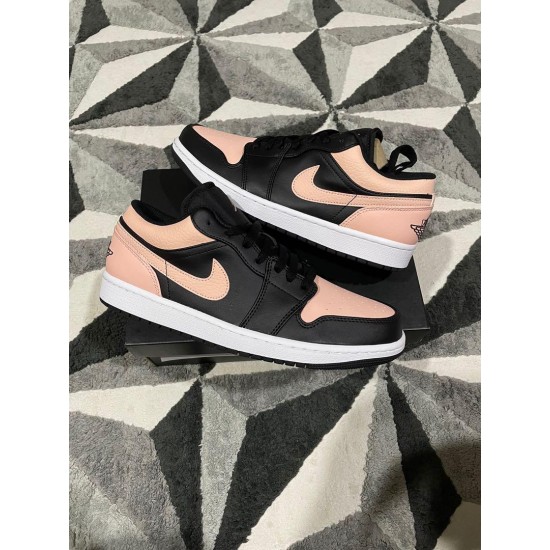 553558-500 Air Jordan 1 Low Crimson Tint Black-White/Courtpurple