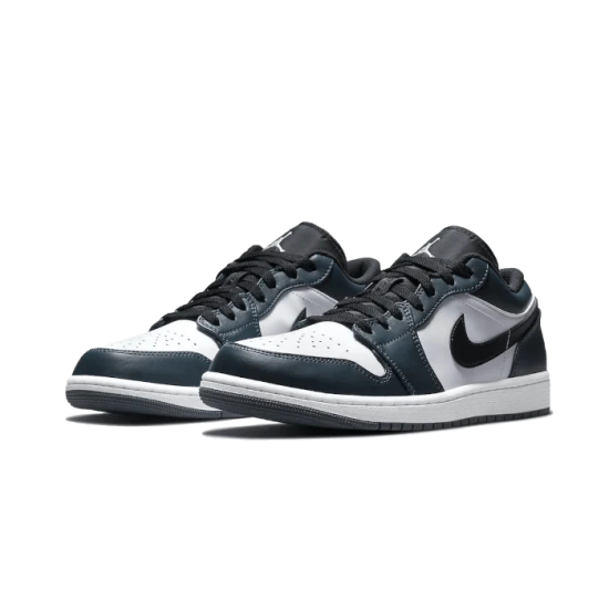 553558-411 Air Jordan 1 Low Dark Teal White/Dark Teal-Black 