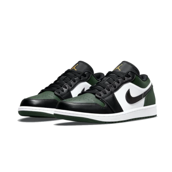 553558-371 Air Jordan 1 Low Green Toe Noble Green/White/Black/Pollen