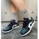 553558-371 Air Jordan 1 Low Green Toe Noble Green/White/Black/Pollen