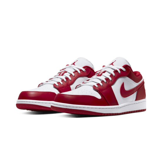 553558-611 Air Jordan 1 Low Gym Red White Gymred/Gymred-White