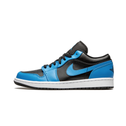 553558-410 Air Jordan 1 Low Laser Blue Black Laserblue/Black-White