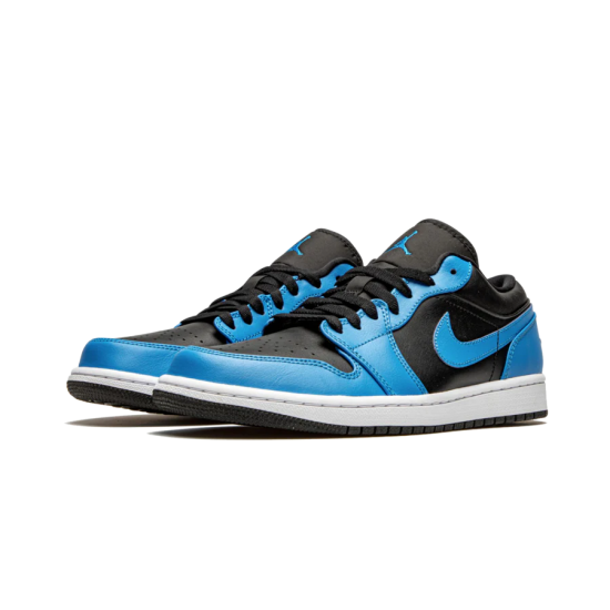 553558-410 Air Jordan 1 Low Laser Blue Black Laserblue/Black-White