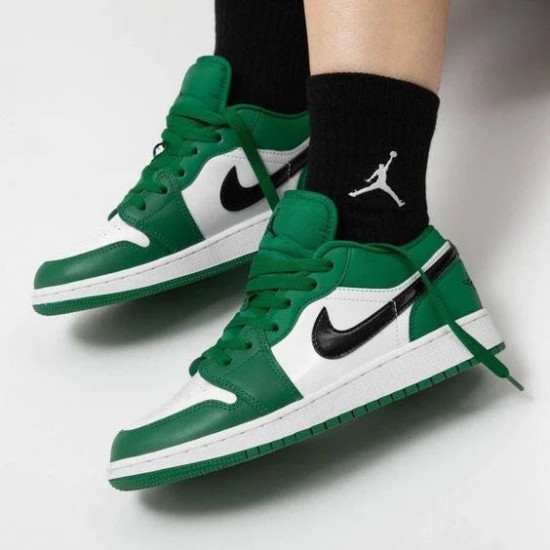 553558-30 Air Jordan 1 Low Pine Green Pinegreen/Black-White