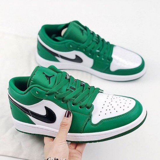 553558-30 Air Jordan 1 Low Pine Green Pinegreen/Black-White