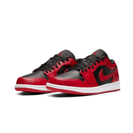 553558-606 Air Jordan 1 Low Reverse Bred Redgym/Gymblack-Red-White