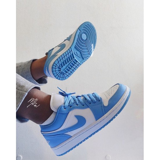 CJ7891-401 Air Jordan 1 Low Sb Unc Dark Powder Blue/Dark Powder Blue-White