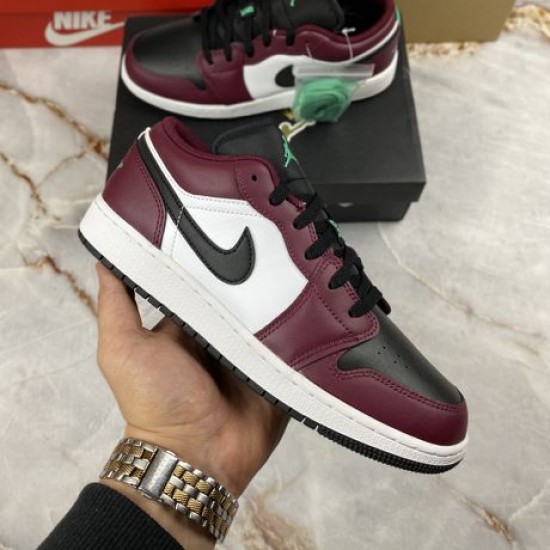 DM0589-635 Air Jordan 1 Low Se Dark Beetroot Black Roma Green Dark Beetroot/Black/Roma Green 