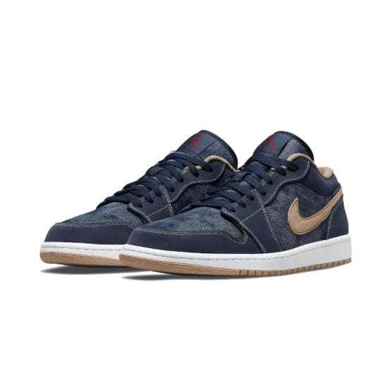 DH1259-400 Air Jordan 1 Low Se Denim Midnightnavy/Universityred/White