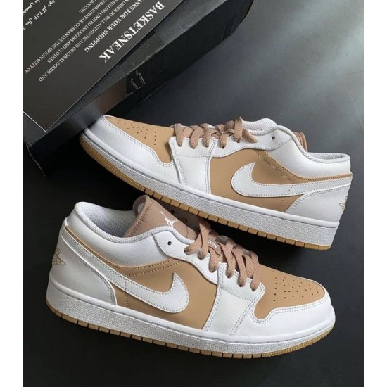 DN6999-100 Air Jordan 1 Low Tan Gum White/Tan Gum 