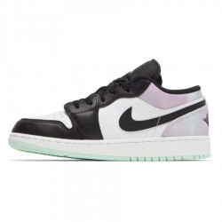 554724-133 Air Jordan 1 Low Tie-Dye Crimson Tint/White-Black 