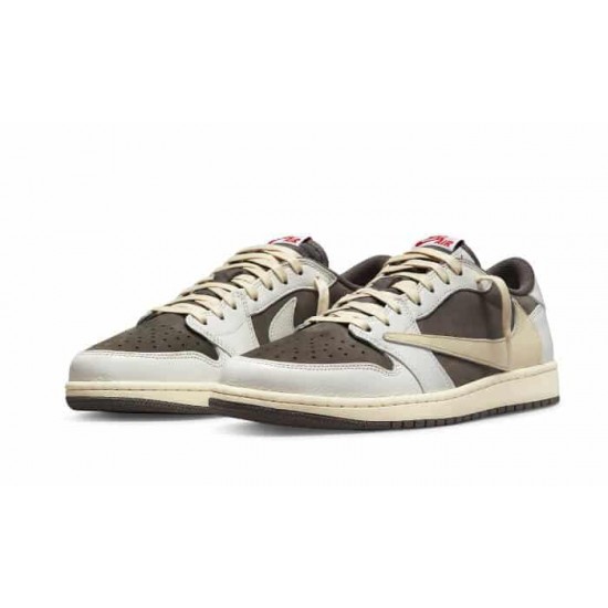 DM7866-162 Air Jordan 1 Low Travis Scott Reverse Mocha Sail/Universityred-Ridgerock