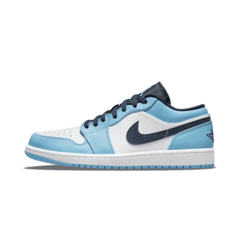 553558-144 Air Jordan 1 Low Unc (2021) University Blue/White/Navy 