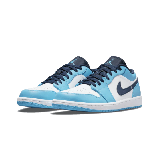 553558-144 Air Jordan 1 Low Unc (2021) University Blue/White/Navy 