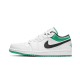 553558-129 Air Jordan 1 Low White Lucky Green Black White/Lucky Green-Black