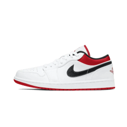 553558-118 Air Jordan 1 Low White University Red Black White/University Red-Black