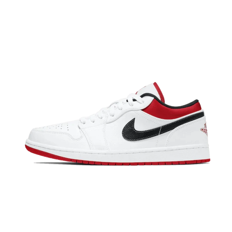 553558-118 Air Jordan 1 Low White University Red Black White/University Red-Black