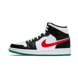 BQ6472-063 Air Jordan 1 Mid Alternate Swoosh Black/University Red-White-Lucid Green