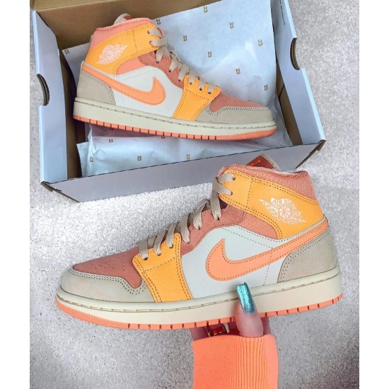 DH4270-800 Air Jordan 1 Mid Apricot Orange Atomic Orange/Apricot Agate/Terra Blush