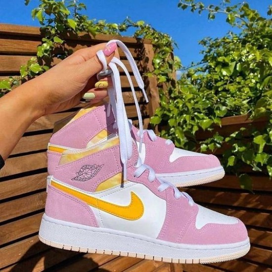 DC9517-600 Air Jordan 1 Mid Arctic Pink White/Arctic-Pink 