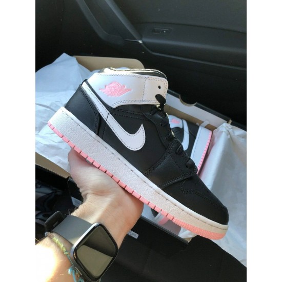 554725-440 Air Jordan 1 Mid Arctic Pink Black Racer Blue