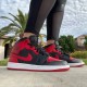 554724-074 Air Jordan 1 Mid Banned (2020) Black/University Red-Black-White