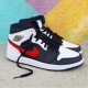 554724-075 Air Jordan 1 Mid Black Chile Red White Black/Red-Chile/White 