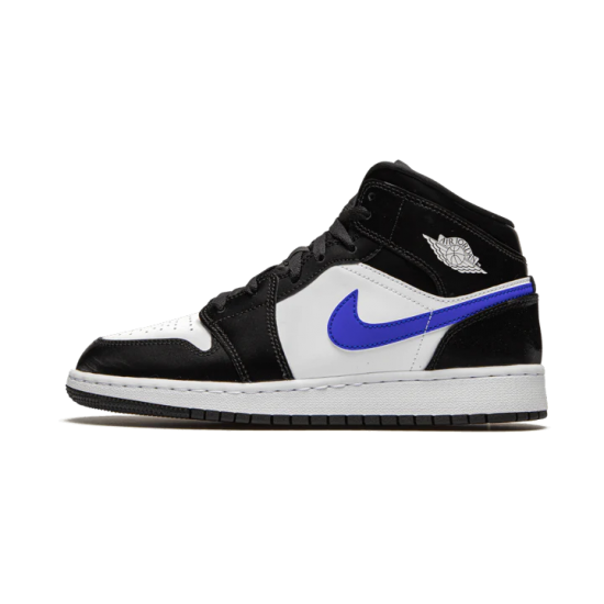 554725-084 Air Jordan 1 Mid Black Racer Blue White Black/Racer Blue-White 