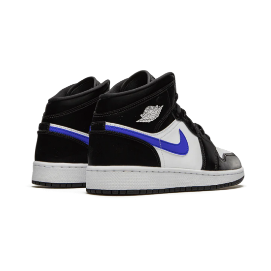 554725-084 Air Jordan 1 Mid Black Racer Blue White Black/Racer Blue-White 