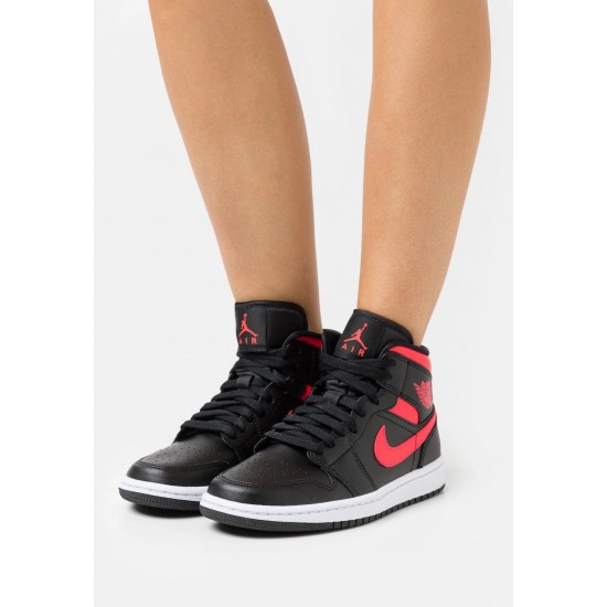 BQ6472-004 Air Jordan 1 Mid Black Siren Red Black/Sirenred-White