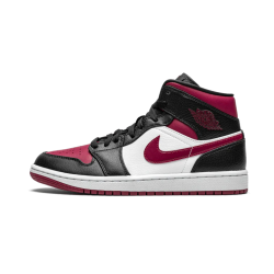 554724-066 Air Jordan 1 Mid Bred Toe Black/Gymred-White