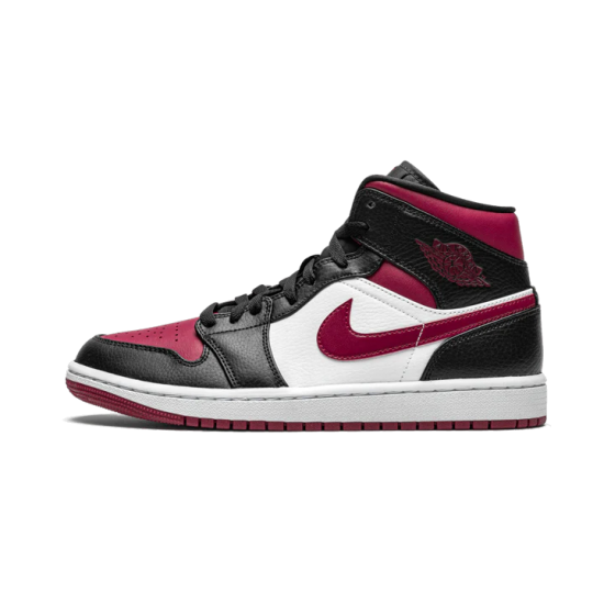 554724-066 Air Jordan 1 Mid Bred Toe Black/Gymred-White