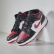 554724-066 Air Jordan 1 Mid Bred Toe Black/Gymred-White