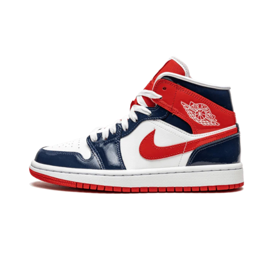 BQ6472-104 Air Jordan 1 Mid Champ Colors White/Blue-White 