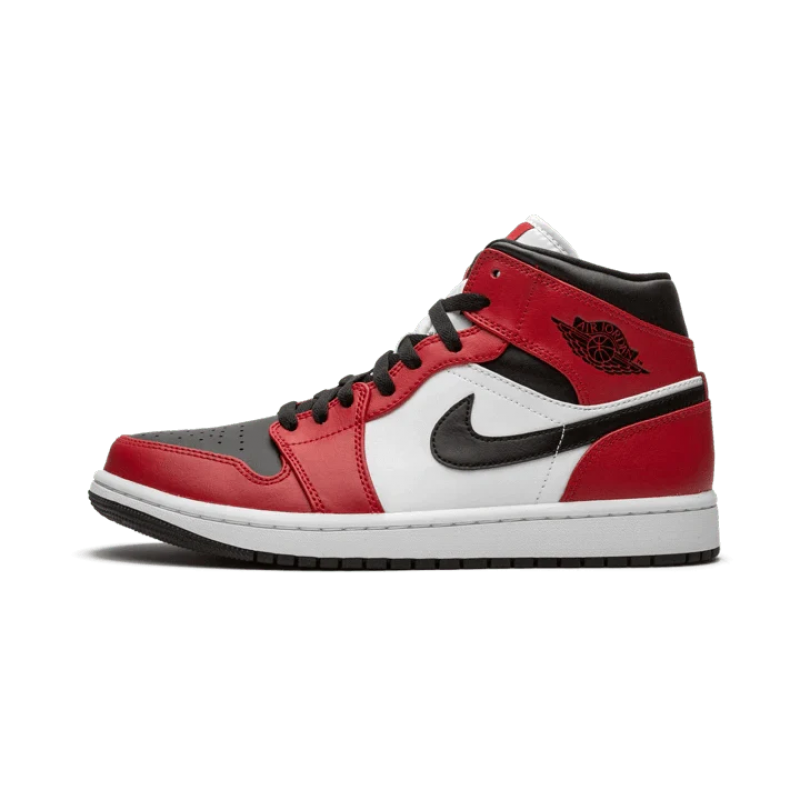 554724-069/554725-069 Air Jordan 1 Mid Chicago Black Toe Black/Gym Red-White 