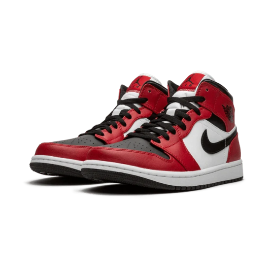 554724-069/554725-069 Air Jordan 1 Mid Chicago Black Toe Black/Gym Red-White 