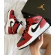 554724-069/554725-069 Air Jordan 1 Mid Chicago Black Toe Black/Gym Red-White 